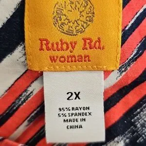 Ruby Rd. | Tops | Ruby Rd Red White And Blue Top With 34 Sleeves | Poshmark